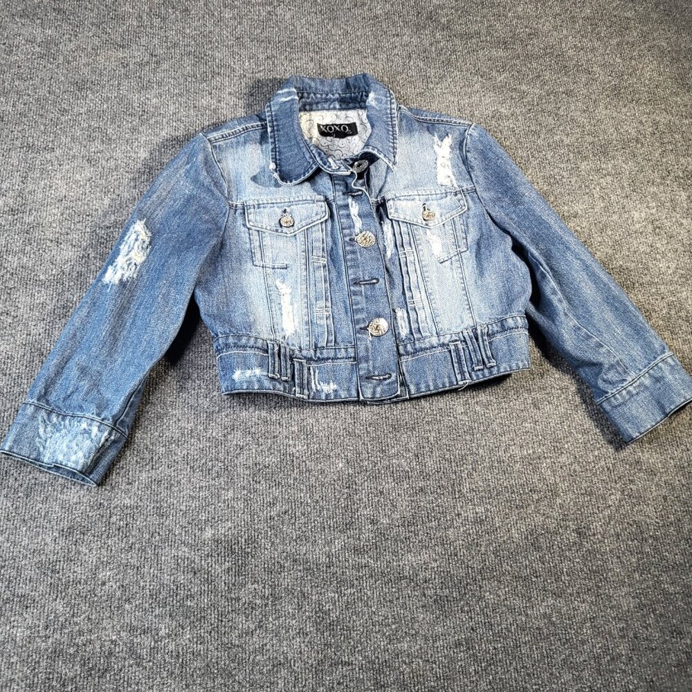 Vintage XOXO Jean Jacket Denim Light Blue Junior Size Medium